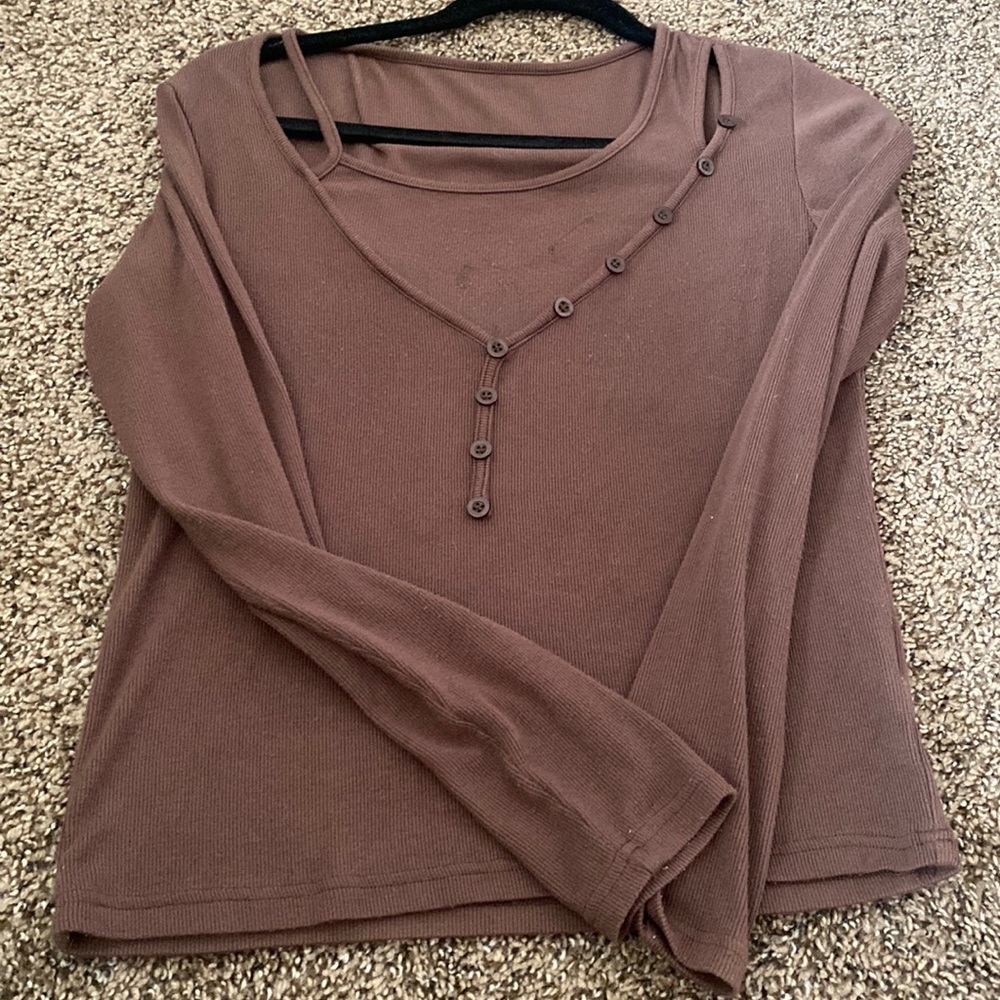 Brown long sleeve shirt